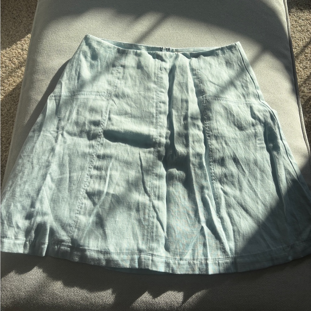 Vintage LOFT Green Mini A-line Skirt Pleated Casual